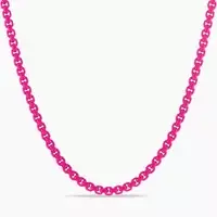 DY Bel Aire Color Box Chain Necklace in Hot Pink Acrylic with 14K Rose Gold, 2.7mm | David Yurman