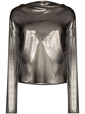 RtA cowl semi-sheer blouse - FARFETCH