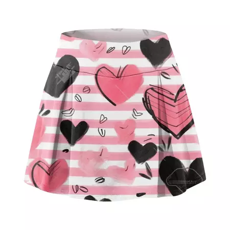 Knosfe Skirt Y2k Tennis Valentines Day Pleated Love Heart Print Women's Skirts Built-In Shorts Athletic Workout High Waisted Golf Sports Casual Running Womens Skort with Pockets Light pink 4XL - Walmart.com