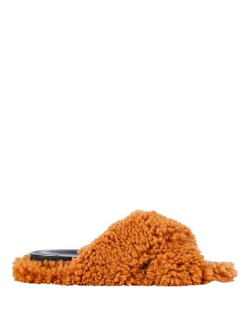 Marni Fussbett Shearling Slide Sandals In Brown | INTERMIX®