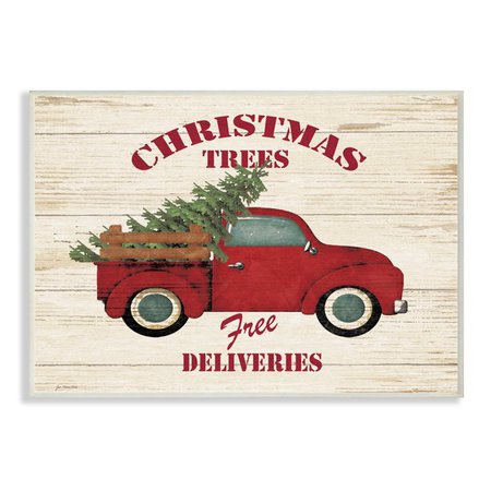 The Stupell Home Decor Collection Merry Christmas Vintage Tree Truck Oversized Wall Plaque Art - Walmart.com - Walmart.com