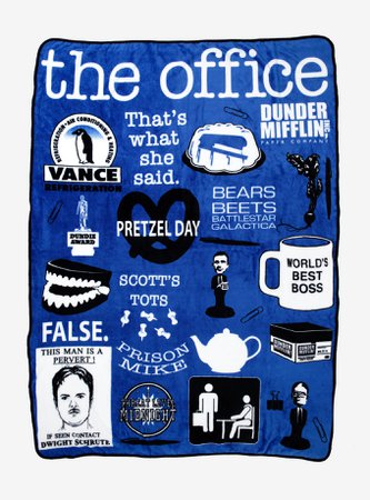 The Office Quotes & Icons Throw Blanket