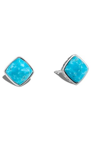 John Hardy Classic Chain Sugarloaf Turquoise Stud Earrings | Nordstrom