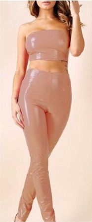 NUDE LATEX TWO PIECE