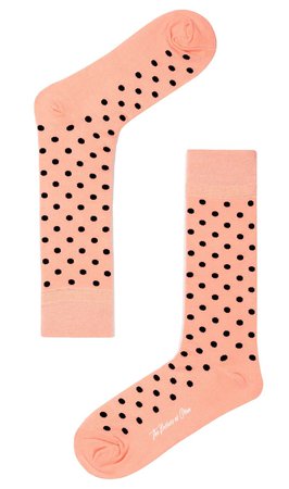 peach polka dot dress socks