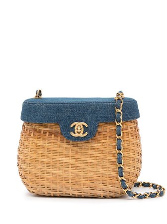 Chanel Pre-Owned 1998 CC Woven Basket Shoulder Bag - Farfetch