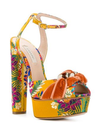 Casadei floral embroidered sandals