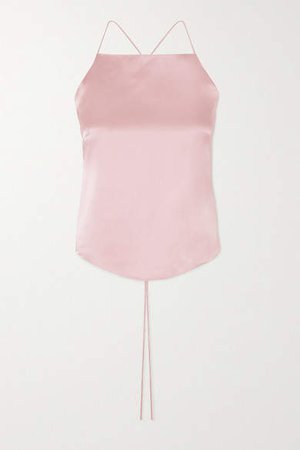Harmur HARMUR - Open-back Silk-satin Camisole - Pastel pink