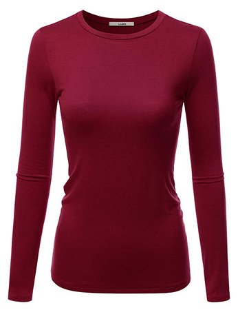 Burgundy-Red Long-sleeve Shirt