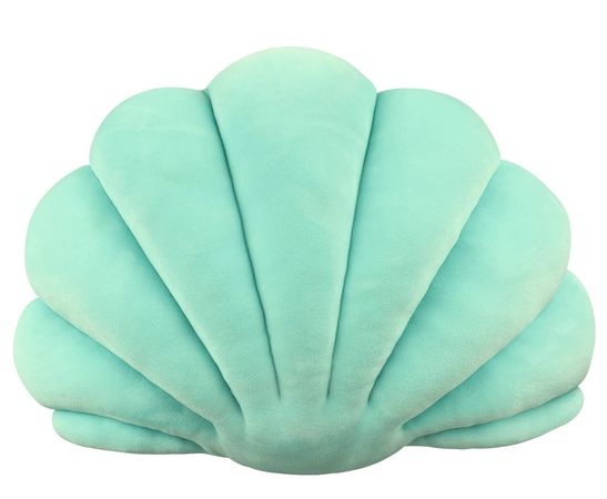 Teal seashell pillow