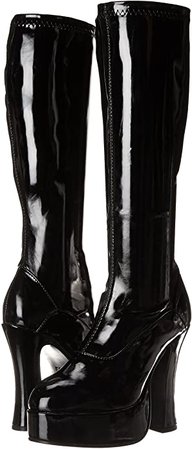 (Black Patent) Ellie Women's Chacha Boots - 5-Inch Platform Go Go Boots | Mid-Calf