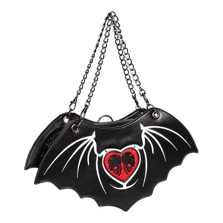 Banned Bat Out Of Hell Handbag, Gothic Shoulder Bag UK