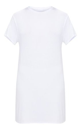 Basic White Short Sleeve T Shirt Dress | PrettyLittleThing USA