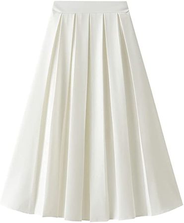 Amazon.com: Dress Bohemian Chiffon Retro I-Shaped Pleated Versatile Elastic High Waist Thin A-Line Skirt Party Dress : Clothing, Shoes & Jewelry