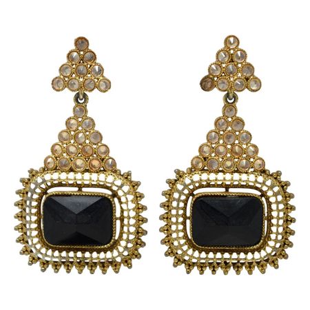 gold and black costume jewelry earrings
