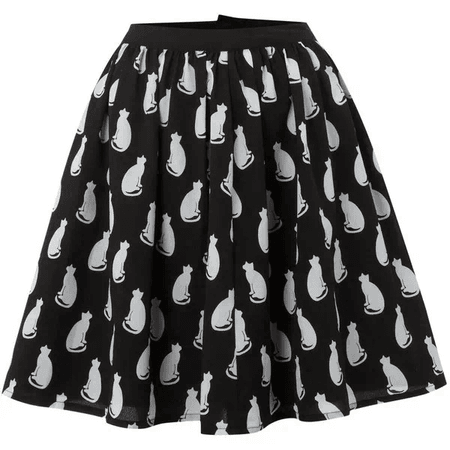 Cat Print Skirt