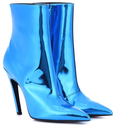 Balenciaga Blue Leather Ankle Boots