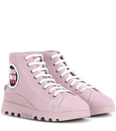 High-top canvas sneakers