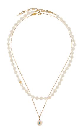 Petite Stellar & 18k Gold-Plated Pearl, Turquoise Necklace Set By Anni Lu | Moda Operandi