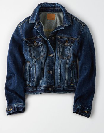 AE Classic Denim Jacket, Dark Blue | American Eagle Outfitters