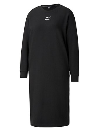 Puma Classics Long-Sleeve Crewneck Midi Dress | TheBay