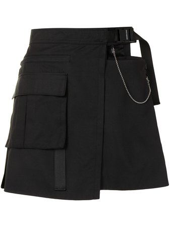 Shop black Ground Zero asymmetric cargo pocket mini skirt with Express Delivery - Farfetch
