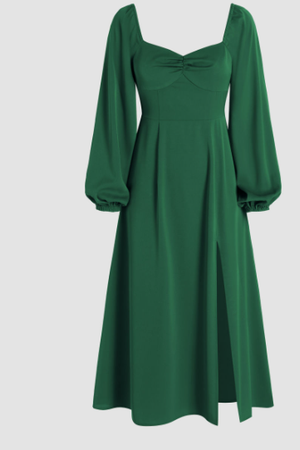 Long maxi green dress