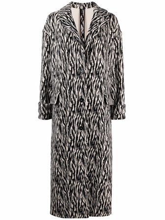 MSGM zebra-print single-breasted coat - FARFETCH