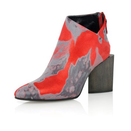 Watercolour Effect Ankle Boot Red | Kim Kwang | Wolf & Badger