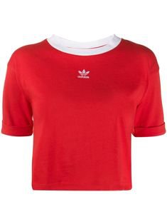 adidas cropped T-shirt - Red