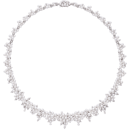 Cascading Pearl & Diamond "Lagrange" Necklace