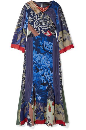 Etro | Patchwork printed silk-chiffon maxi dress | NET-A-PORTER.COM