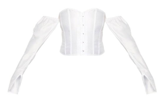 white corset long sleeve top