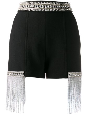 Elisabetta Franchi Rhinestone-embellished Fringed Shorts | Farfetch.com