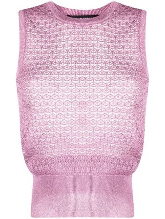 Dolce & Gabbana metallic crochet knitted top pink FX856TJAIED - Farfetch