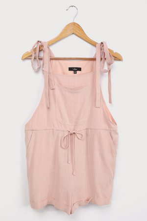 Blush Pink Romper - Sleeveless Romper - Shorts Overalls - Lulus
