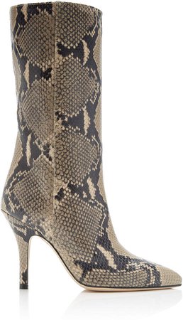 Python-Effect Leather Boots