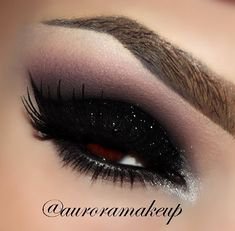 Black glitter eyeshadow | Black eye makeup, Angel makeup, Eye makeup
