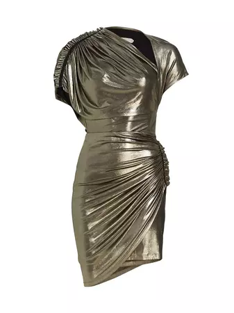 Shop UNTTLD Platine Vera Gathered Metallic Minidress | Saks Fifth Avenue