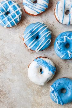 food, donuts blue