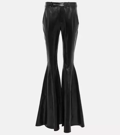 Flared Leather Pants in Black - Saint Laurent | Mytheresa