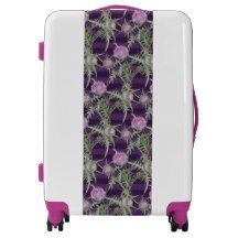 Thistle flowers violet luggage