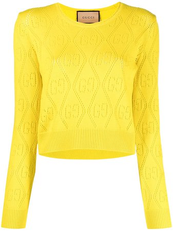 Gucci GG perforated fine-knit jumper
