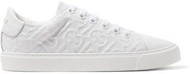 Logo-embossed Leather Sneakers - White