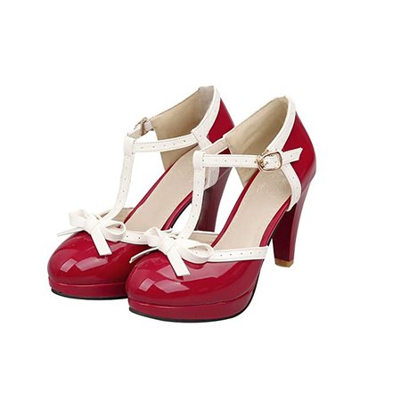 red and white pinup shoes