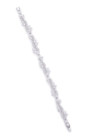 Micro Vine Silver-Tone Crystal Bracelet by FALLON | Moda Operandi