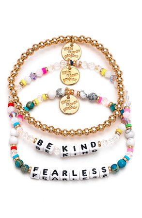 Little Words Project Be Kind/Fearless Set of 3 Stretch Bracelets | Nordstrom