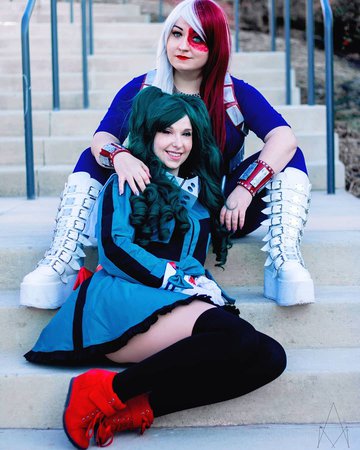 Deku and Todoroki genderbent cosplay BNHA/MHA
