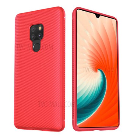 LENUO Twill Texture TPU Shell Case for Huawei Mate 20 - Red-TVC-Mall.com