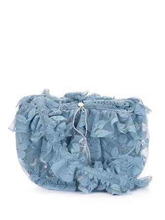 Yuhan wang ruffled floral-lace crossbody bag blue AW2016BA - Farfetch